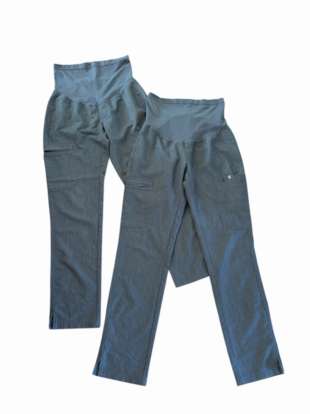 Lot Of 2 Figs Technical Collection Maternity Scrub Pants Size XS Stretch Grey